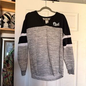 PINK Victoria's Secret Black and Gray Sweatshirt